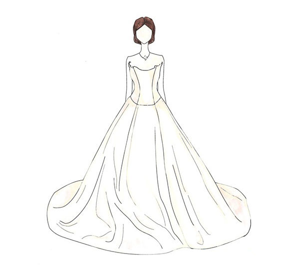 Illustrations of every celebrity wedding dress ever Illustrations of every celebrity wedding dress ever