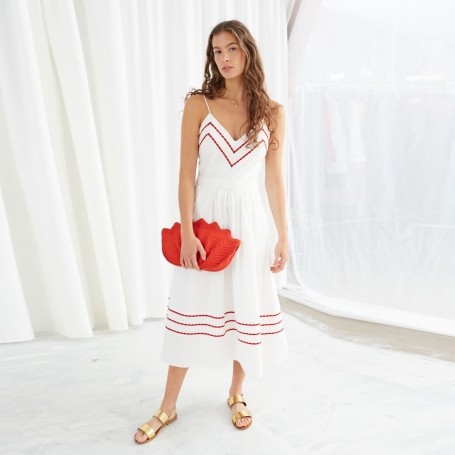 Strappy white summer midi dress - & Other Stories